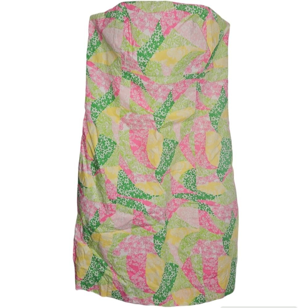 Lilly Pulitzer Franco Multi-Color Strapless Mini Floral Wing Ding Print Dress 6